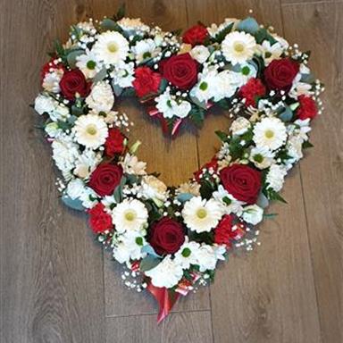 Loose Heart (White), Heart White Funeral Flowers