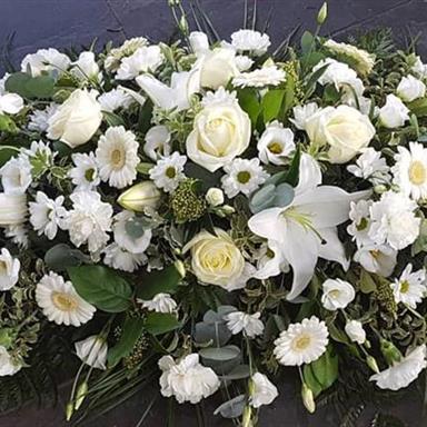 White Serenity Urn Funeral Flowers Arrangement