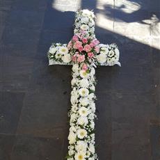 Loose Cross with Pink Spray