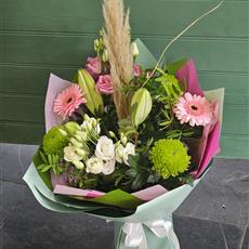 Pinks &amp; Green Handtied in Water 