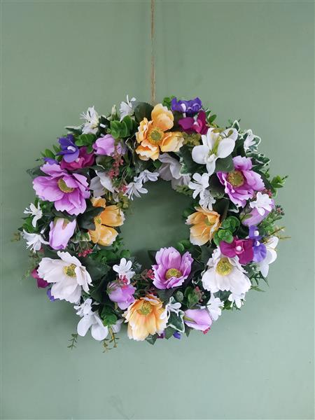 Spring wreath- lavender peony wreath